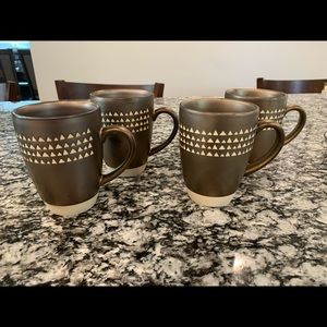 Set of 4 copper colored coffee cups